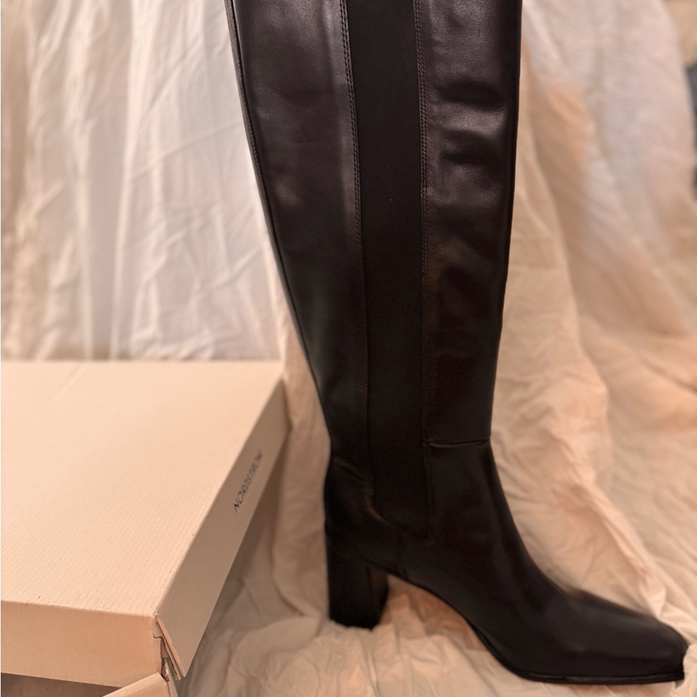 Black Knee-High Leather Boots